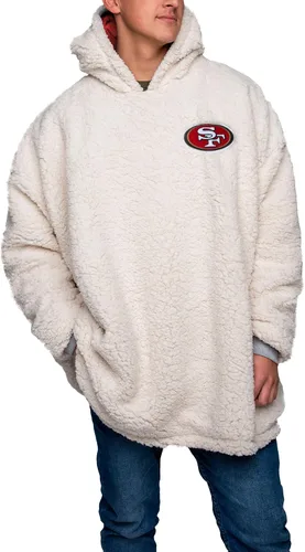 Vista 4 de FOCO NFL Unisex NFL Team Reversible Oversized Sherpa Hoodie Sweatshirt Big Logo Hoodeez