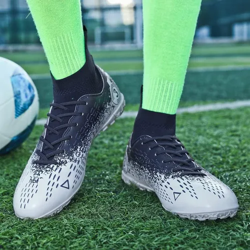 Vista 4 de zcdyn Botas de fútbol para hombre, zapatos de fútbol para hombre, zapatos de punta cómodos, atléticos para adultos