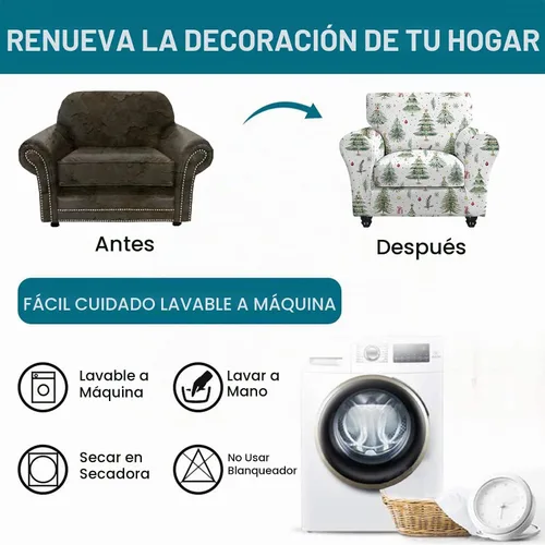 Vista 4 de KRFOONN - 2 piezas de fundas para sillas con diseño impreso, fundas para sofá, fundas para sofá cama, fundas lavables para sillones, fundas