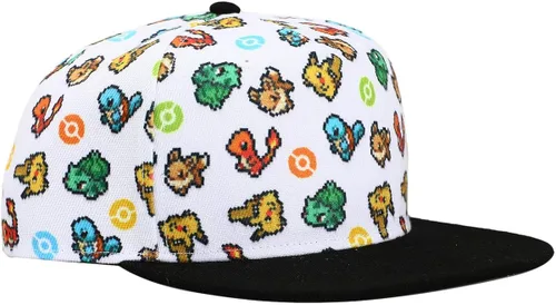 Vista 3 de Pokemon Starters - Sombrero blanco Snapback, Blanco