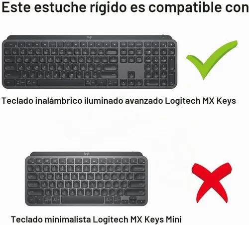 Vista 4 de RAIACE Estuche de almacenamiento duro compatible con Logitech MX Keys S/MX Keys Teclado inalámbrico iluminado avanzado.