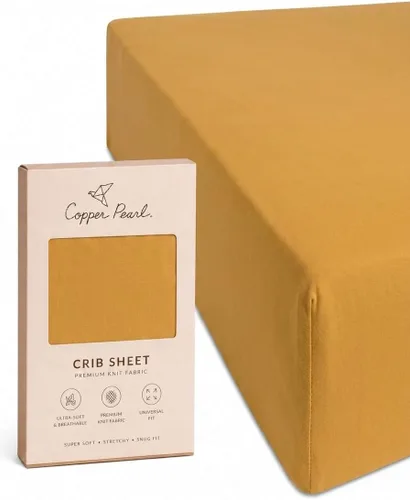 Vista 43 de Copper Pearl: Sábanas de punto prémium para cuna de bebé para niños y niñas, transpirables y suaves, sábanas ajustables para colchones estándar
