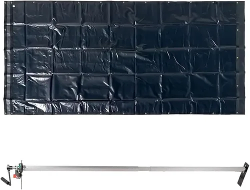 Vista 4 de Mytee Products Lona de vinilo de asfalto negro de 7 pies 6 pulgadas x 15 pies con doble bolsillo y ojales, lona de vinilo impermeable de 18 onzas