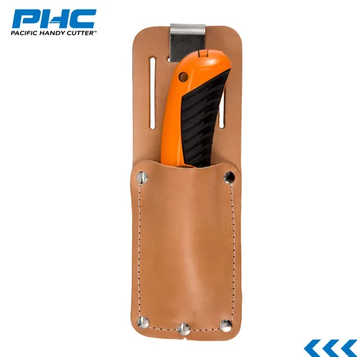 Vista 2 de Pacific Handy PCUKH326 funda de piel marrón con enganche para cortador/cutter