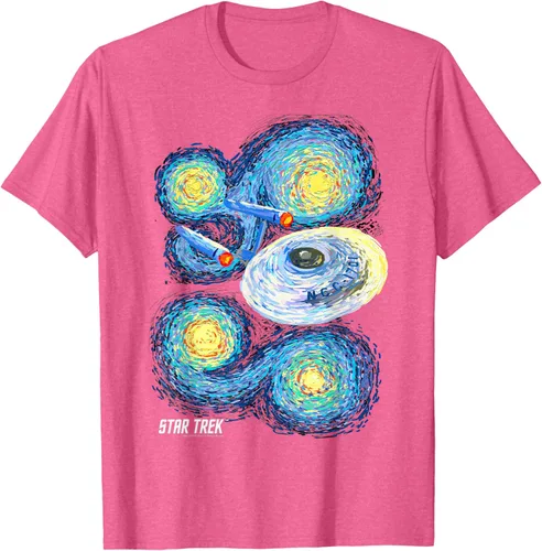 Vista 25 de Star Trek Camiseta de pintura de noche estrellada de la serie original, Negro, S