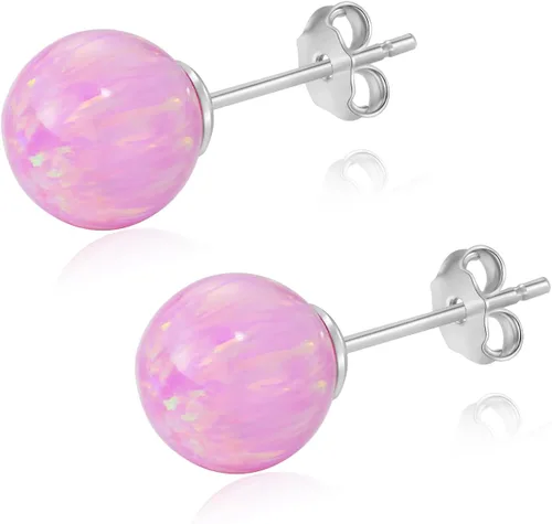 Vista 86 de Natural Stone Stud Earrings for Women 8mm Sterling Silver Genuine Gemstone Earrings Handmade Sterling Silver Crystal Stud Earrings for Women