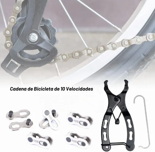 Vista 7 de Kit de herramientas de reparación de cadena de bicicleta, alicates de eslabones de bicicleta con 5 pares de eslabones rápidos para cadena
