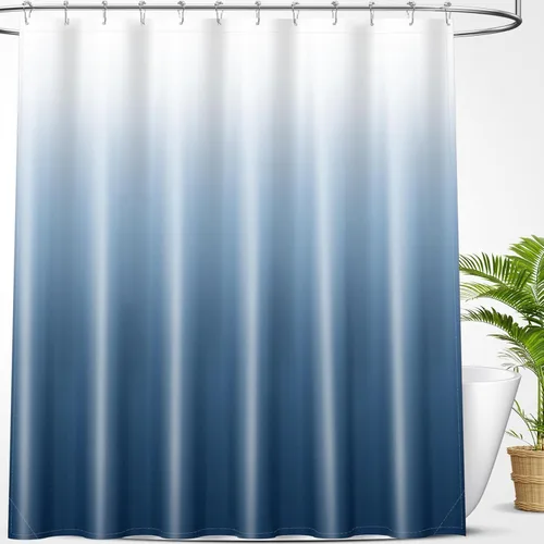Vista 10 de OLANLY Juego de cortinas de ducha de lujo beige y blanco degradado con 12 ganchos, cortinas de ducha decorativas impermeables y lavables para baño