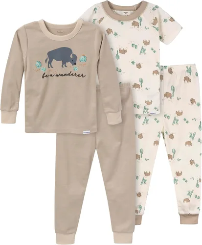 Vista 10 de Gerber Conjunto de pijama de 4 piezas para bebé niño Oso Gris