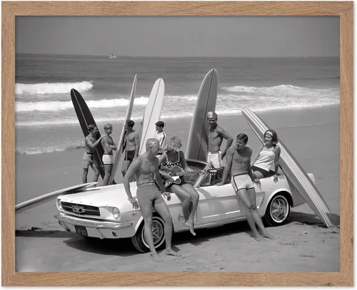 Vista 52 de Poster Master Póster clásico costero, impresión acuática vintage, regalo para artistas, amigos, atrapa las olas, surfistas en el mar, playa, costa