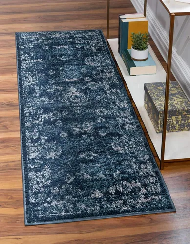 Vista 24 de Unique Loom Sumter Collection Edmunds - Alfombra de área (2 pies x 6 pies, gris/marfil)