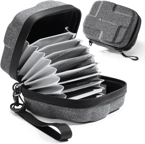 Vista 8 de K&F CONCEPT Estuche para Filtros de Lente 10 en 1, Funda de Filtro de Cámara de Cáscara Dura Hasta 82mm con Correa de Mano, Billetera