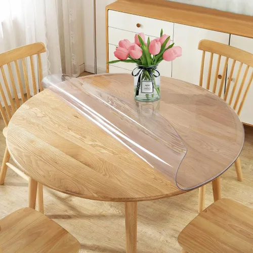 Vista 8 de Nueva versión de 12 x 24 pulgadas, multitamaño de 1.5mm de grosor, cubierta de mesa de PVC transparente, protector de cubierta de mesa rectangular