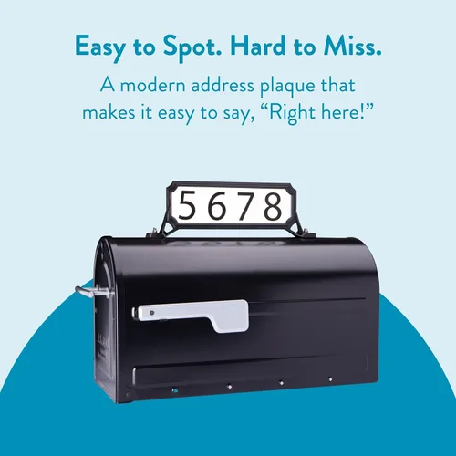 Vista 3 de Architectural Mailboxes 3460B Manhattan - Placa de dirección pequeña, color negro High-visibility, 2-sided in rust-proof plastic with UV-resistant