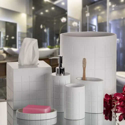 Vista 9 de Creative Scents Juego de accesorios de baño Polar White de 6 piezas