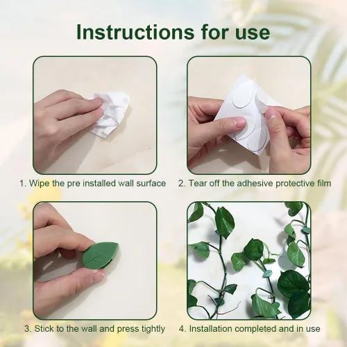 Vista 3 de Clips de fijación de pared para escalada de plantas con 100 pegatinas adhesivas de acrílico, clips de soporte de plantas nuevos de 2024, mini clips