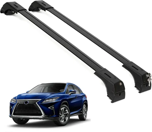 Vista 8 de ERKUL Barras transversales para portaequipajes de techo para Lexus RX 350 RX450 2010-2015 Barras transversales de aluminio con bloqueo antirrobo