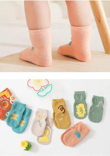 Vista 6 de Calcetines antideslizantes de algodón para bebé, niña, niño, recién nacido, antideslizantes, de algodón, para cama elástica