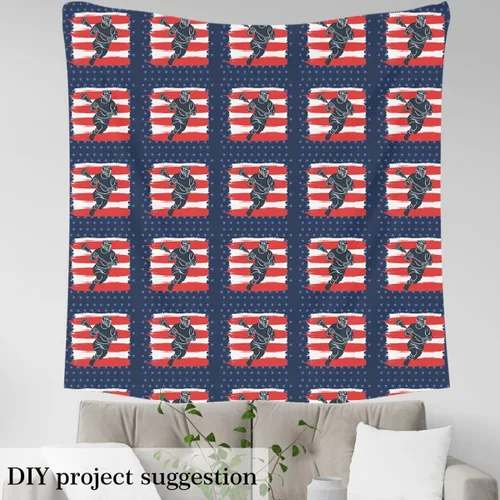 Vista 3 de Feelyou Lacrosse Fabric by The Yard - Tela para tapicería de jugadores deportivos para videojuegos, tela decorativa impermeable para exteriores, 1