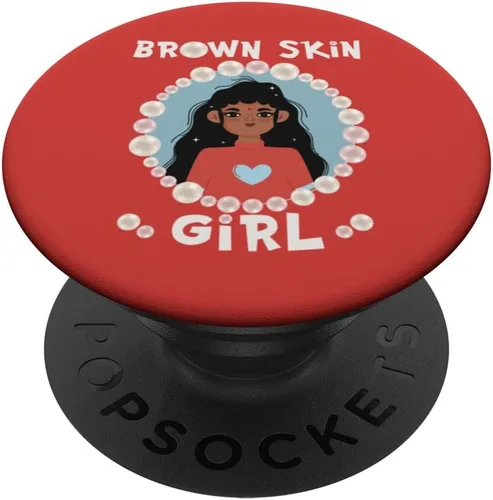Vista 6 de Brown skin girl skin pearls Indian Girl Black Girls matching PopSockets MagSafe PopGrip for iPhone