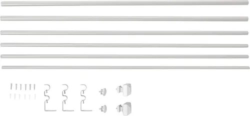 Vista 3 de Amazon Basics - Barra de cortina doble de 1 pulgada para ventanas con remates cuadrados, longitud ajustable, 72 a 144 pulgadas, acabado de níquel