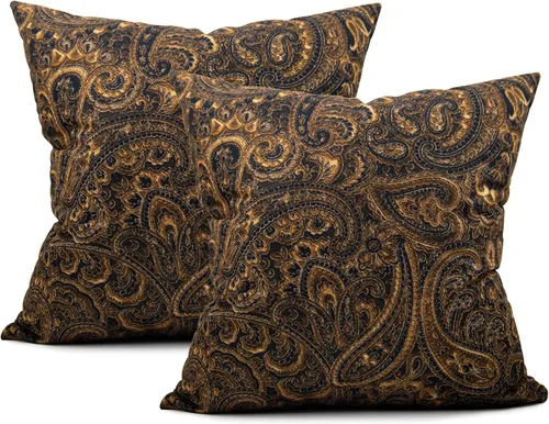 Vista 9 de Funda de cojín decorativa con cremallera oculta para sofá de casa, diseño cuadrado de 16 x 16 pulgadas