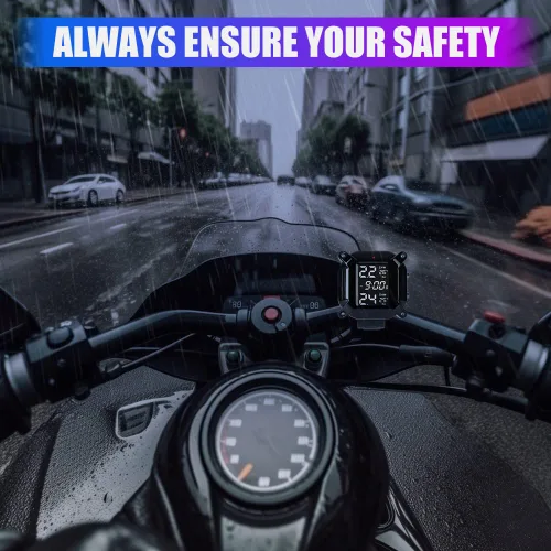 Vista 2 de Sistema de monitoreo inalámbrico de presión de neumáticos TPMS para motocicleta, IP67 impermeable a prueba de polvo inalámbrico TPMS para USB