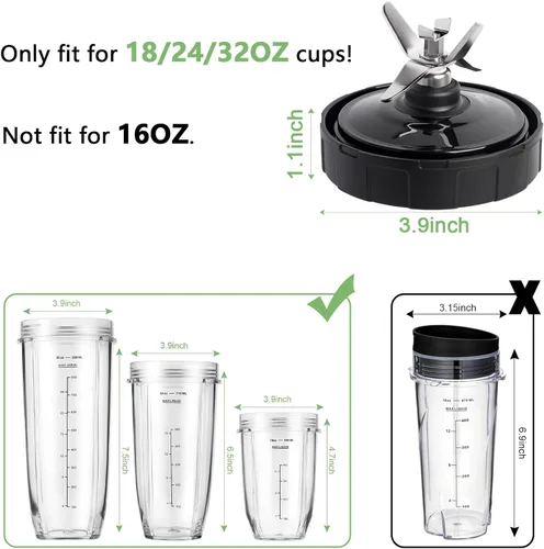 Vista 4 de Piezas de repuesto para licuadora Ninja Blender 7 aletas, paquete de 2