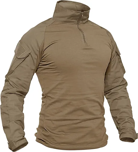 Vista 12 de TACVASEN Camisa táctica de combate de manga larga para hombre con Verde militar