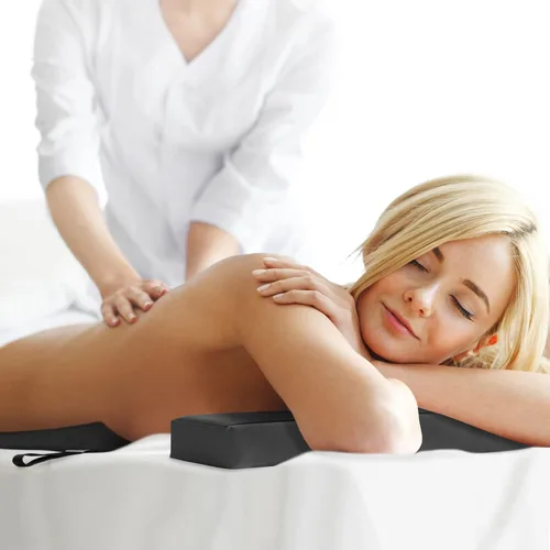 Vista 6 de Saloniture Cojín cómodo para mujer, mesa de masaje, almohada con cuña en T, color negro