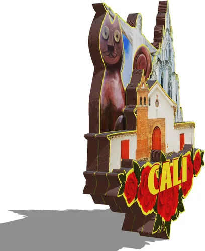 Vista 2 de Cali Colombia - Imán de madera 3D para nevera, recuerdos coleccionables, decoración artesanal