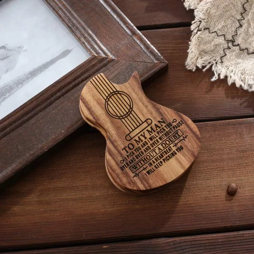 Vista 6 de Albertband Regalos personalizados para padres, soporte de púas de guitarra de madera, fotos de guitarra con estuche, púas de guitarra fina, 3