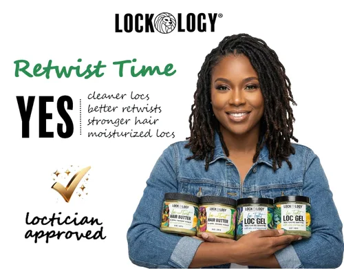Vista 3 de Loc Retwist Butter & Dread Wax Loc Butter for Growth - Árbol de té de menta totalmente natural y sin acumulación Loc Retwists Productos por Lockology