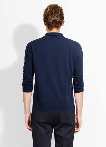 Vista 3 de Long Sleeve Polo Shirts for Men Slim Fit Mens Cotton Polo T Shirts Casual Plaid Collar Shirt Long Sleeve Golf Polos
