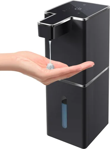 Vista 10 de Dispensador Automático de Jabón Espumoso Sin Contacto 380ml/12.8oz Dispensador de Jabón de Manos Recargable Montado en Pared Bomba de Jabón Espumoso