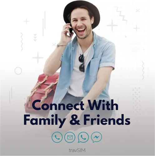 Vista 2 de travSIM Australia SIM Datos móviles de 10 GB a velocidades 4G/5G Roaming gratuito en Nueva Zelanda Funciona en dispositivos iOS y Android