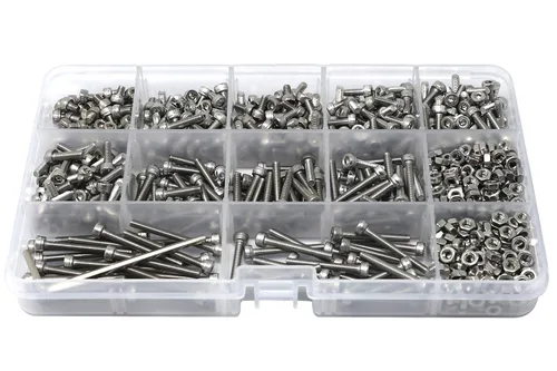 Vista 119 de iexcell Kit de tornillos de cabeza hexagonal de acero inoxidable 304, 100 unidades M2 x 0.157 in, paso de rosca de 0.016 in