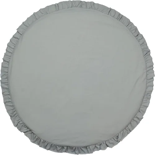 Vista 6 de ABREEZE Tapete de algodón suave, desmontable, lavable, manta de juego para niños, alfombra redonda para decoración del hogar (gris oscuro)