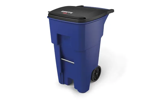 Vista 15 de Rubbermaid Commercial Products - Papelera con ruedas para reciclaje Fg9W2773Blue Brute Rollout