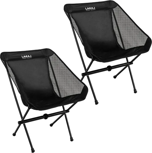 Vista 8 de G2 GO2GETHER Silla de camping plegable ultraligera, marco de aluminio, tela transpirable Surper, fácil de transportar, tamaño de almacenamiento Negro