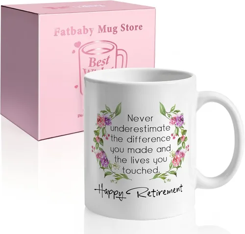 Vista 7 de Fatbaby Regalos de jubilación para mujeres, taza de café con texto en inglés "Retirement Under New Management" para ver a los nietos, taza de café