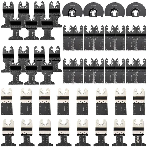 Vista 9 de Happybuy Hojas de sierra oscilantes de 50 piezas, juego de cuchillas multiherramienta de liberación rápida. Cuchillas HCS para madera, plástico