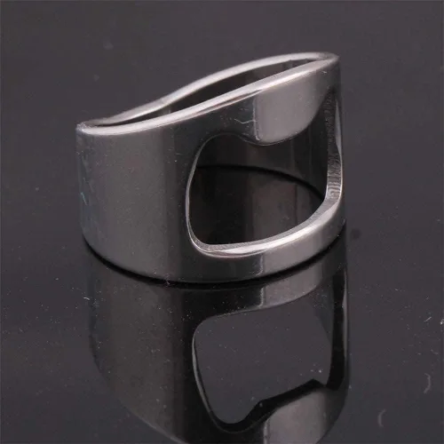 Vista 4 de INRENG - Anillo de acero inoxidable con abridor de botellas, para hombres y mujeres