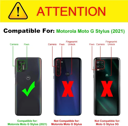 Vista 2 de J&D Funda compatible con Moto G Stylus 2021, resistente funda híbrida resistente con protector de pantalla de vidrio (paquete de 2), no compatible