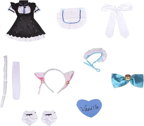 Vista 6 de Disfraz de cosplay de anime, vestido negro, conjunto completo de Halloween
