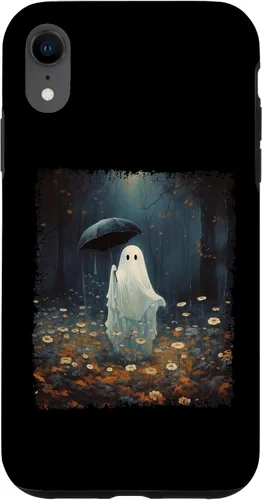 Vista 23 de Carcasa gótica para iPhone 11 con diseño de fantasma espeluznante en el bosque
