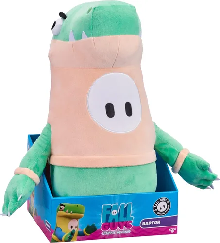 Vista 4 de Fall Guys Moose Toys – Piel de frijol Raptor – Juguetes de peluche coleccionables oficiales de 18 pulgadas, grandes, súper suaves, de lujo
