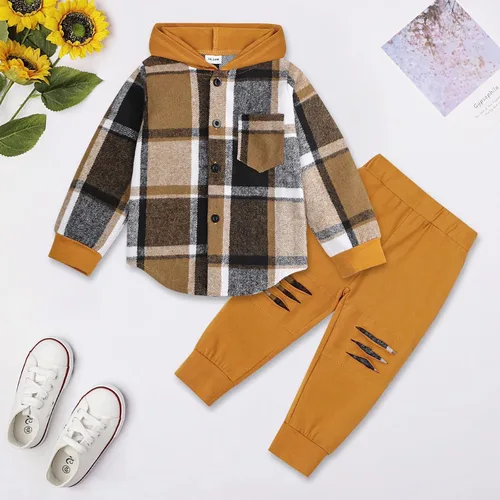Vista 31 de Conjunto de ropa para bebés y niños pequeños, camisa con capucha y pantalones deportivos para otoño e invierno