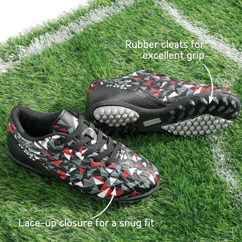 Vista 2 de DREAM PAIRS Zapatos de fútbol de interior para niños y niñas con cordones (bebéniño pequeñoniño grande)