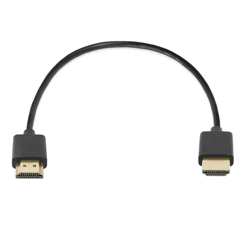 Vista 2 de Cmple - Paquete de 2 cables HDMI flexibles, 1.5 pies, HDMI 2.0 ultrafino, ARC, 3D Negro